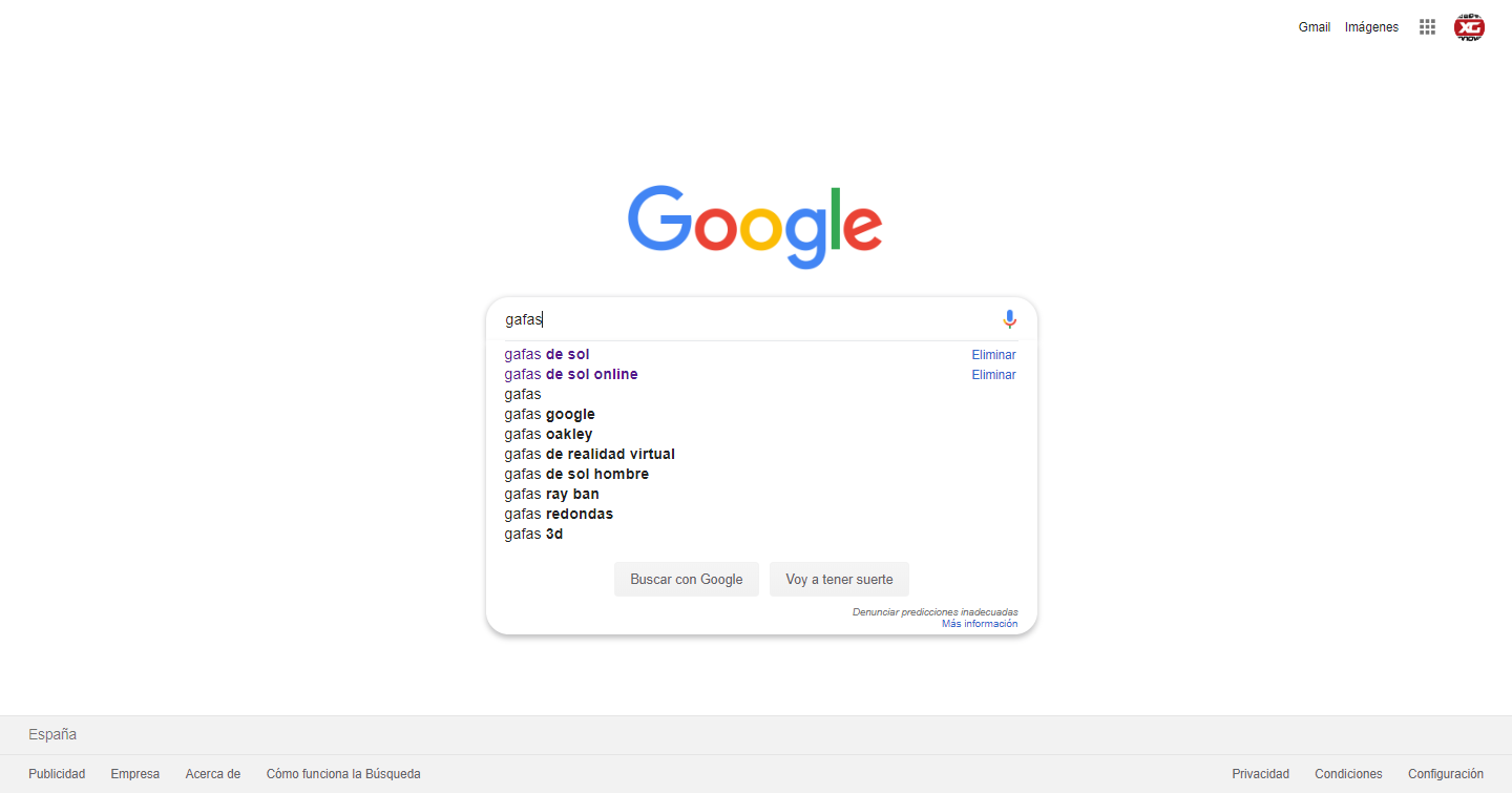 buscar keywords en google gafas