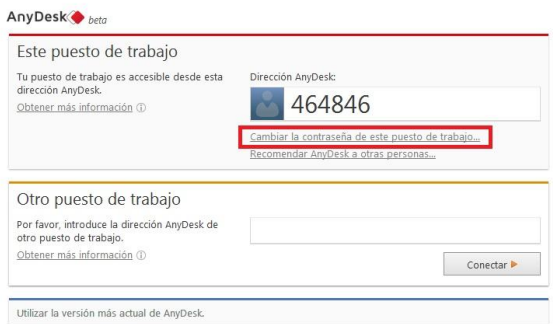 Cambiar contraseña en AnyDesk pasarla a fija