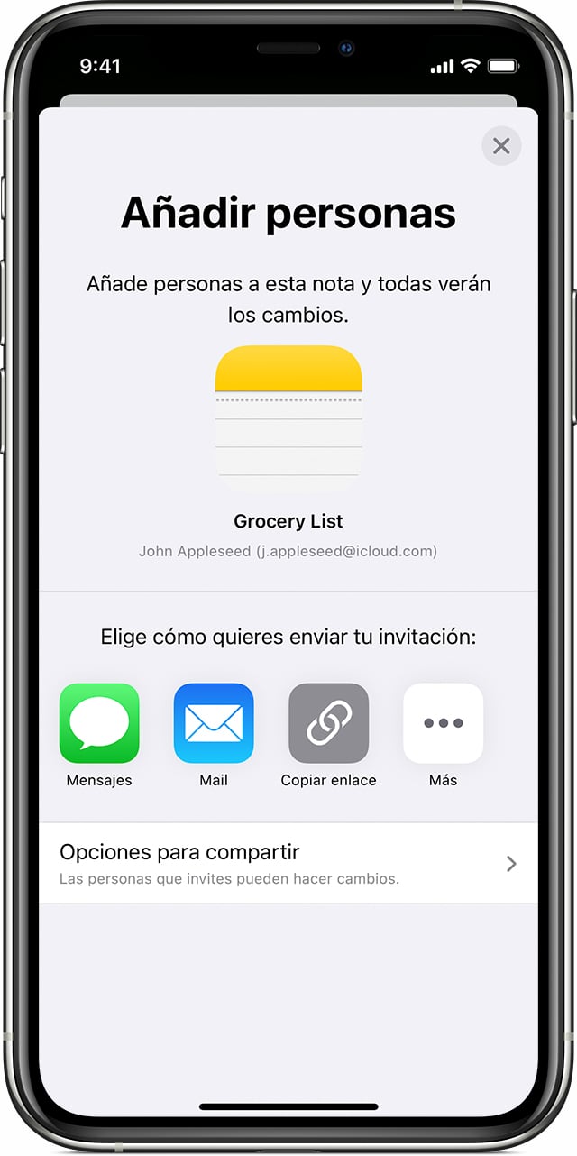 notas compartidas apple