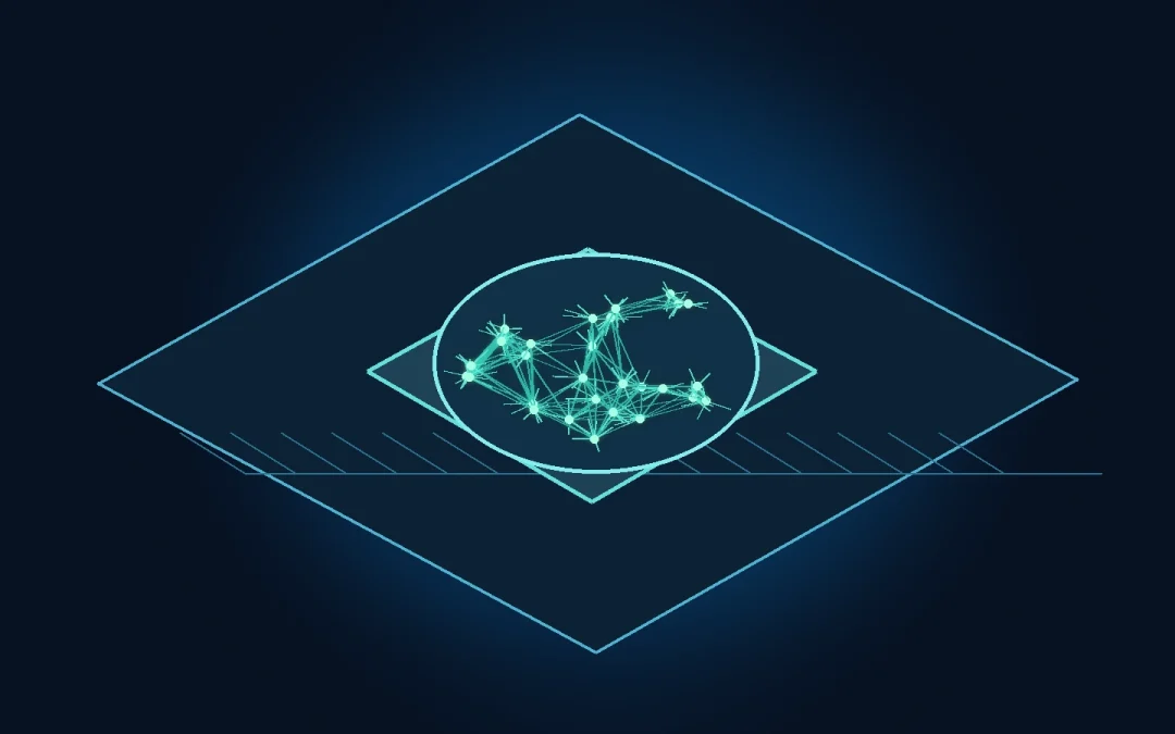 Ilustración conceptual de neuronas conectadas a un chip; no es una fotografía del CL1